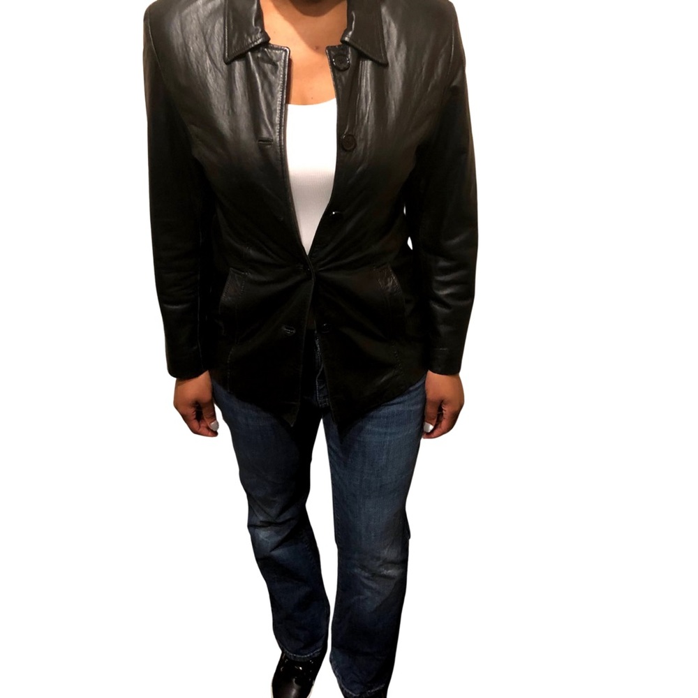 Black leather jacket